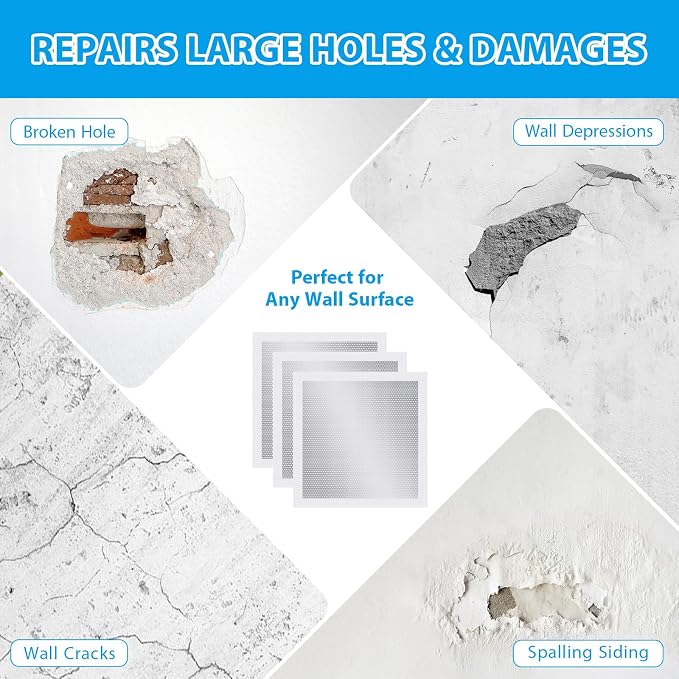 4-Pack 12x12 Inch Drywall Repair Patch Kit, Self-Adhesive Mesh - Image 3
