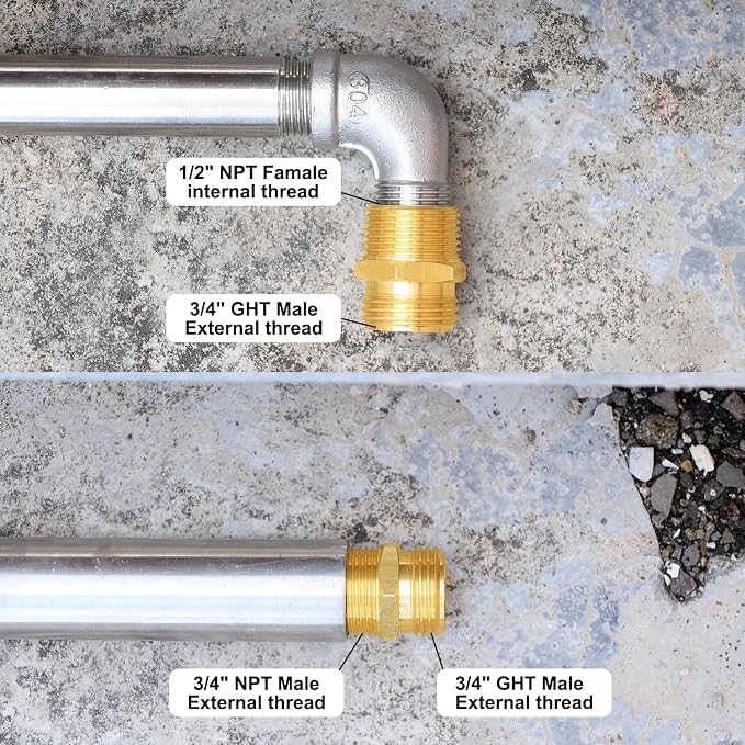 Garden Hose Connectors, 3/4" GHT Male & 3/4" NPT Male Adapter - Image 4