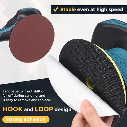 HARFINGTON 80Pcs 5Inch Sanding Disc Hook & Loop Sandpaper Aluminum Oxide | - Image 3