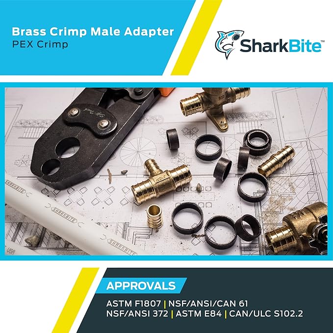 SharkBite 3/4 Inch Crimp MNPT Male Adapter, Brass Plumbing Fitting, PEX Pipe - Image 5