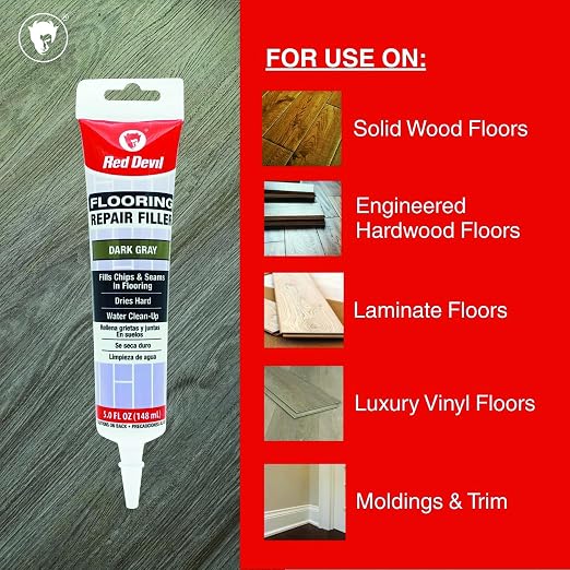 Red Devil 056055 Flooring Repair Filler, 5 oz., Dark Gray, 1 Pack - Image 3