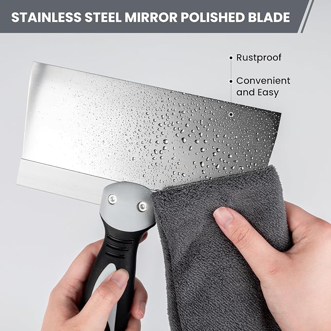 Mister Rui 10" Stainless Steel Drywall Taping Knife, Skimming Blade | 10" - Image 2