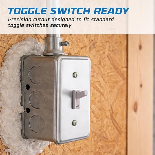 4 Pack - 4x2 Single Gang Rectangle Toggle Switch Outlet Cover, Fire Rated | - Image 5