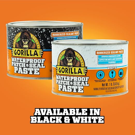 Gorilla Waterproof Patch & Seal Rubberized Sealant Paste, 1lb Can - Image 6