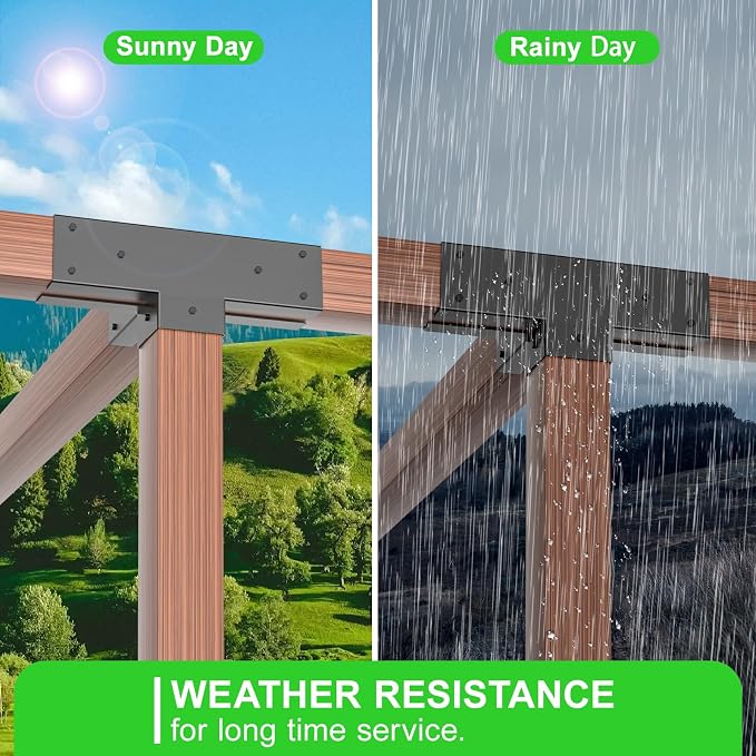 4-Way Pergola Brackets Kit for 4x4 Wood, 3.6 x 3.6 in, 2 Pack | Black-Coated - Image 7