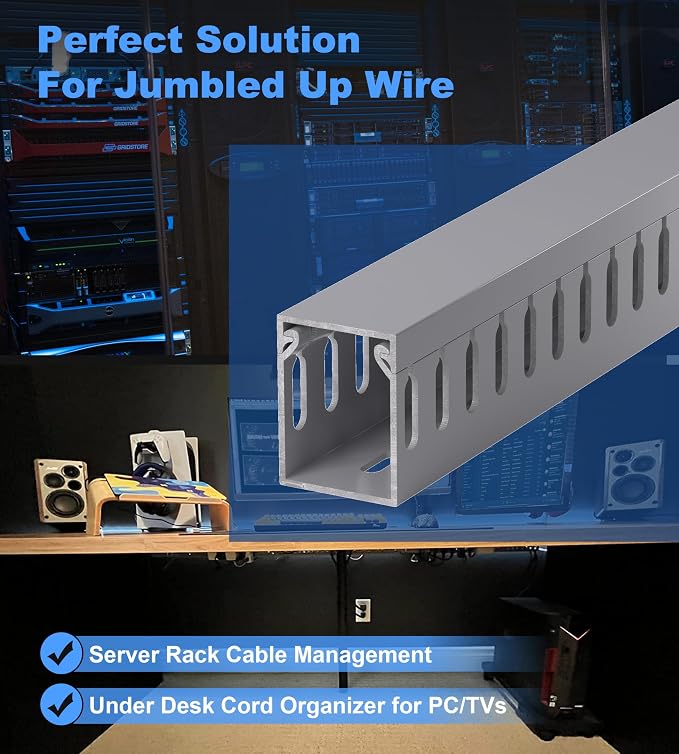1.6"H x 1.2"W Cable Raceway, 99in Under Desk Wire Management Channel, 16.5in - Image 5