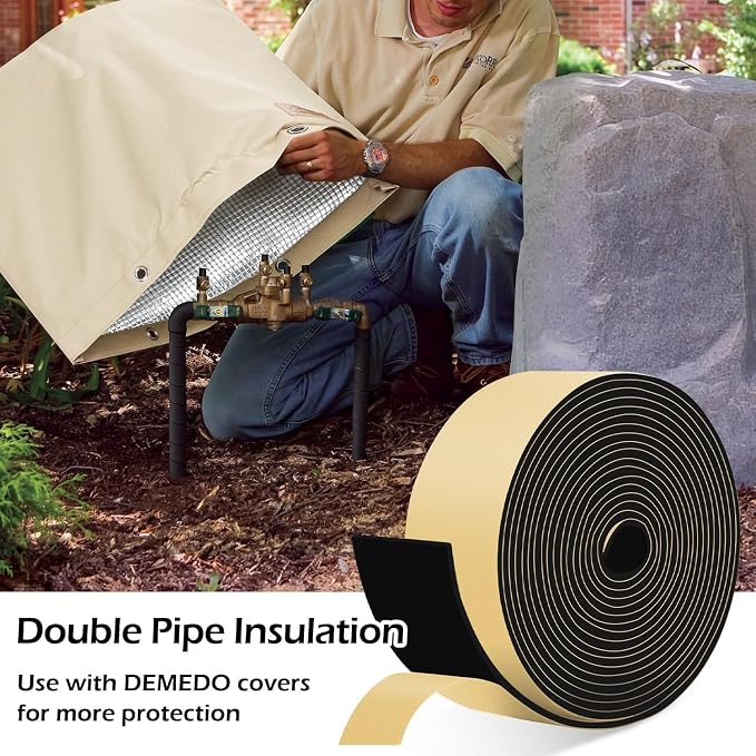 DEMEDO Pipe Insulation Tape, Pipe Wrap Insulation Foam Tape Self Adhesive - Image 8