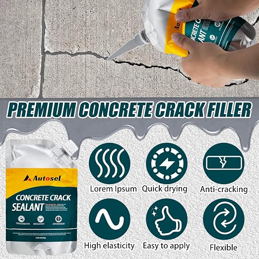 Concrete Crack Filler, Exterior Cement Crack Filler, Self-Leveling Cement Crack - Image 2