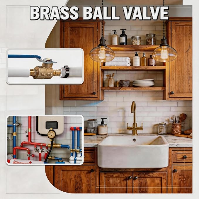 ‌VANCOCO PEX A Ball Valve 3/4", Lead-Free Brass PEX Shut Off Valve 3/4 inch - Image 6