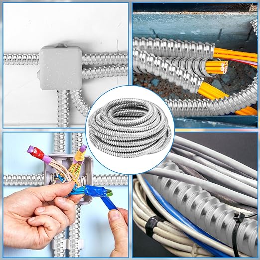 Yaocom 3/4 Inch Metal Flexible Conduit 50 ft, Galvanized Reduced Wall | Outdoor - Image 7