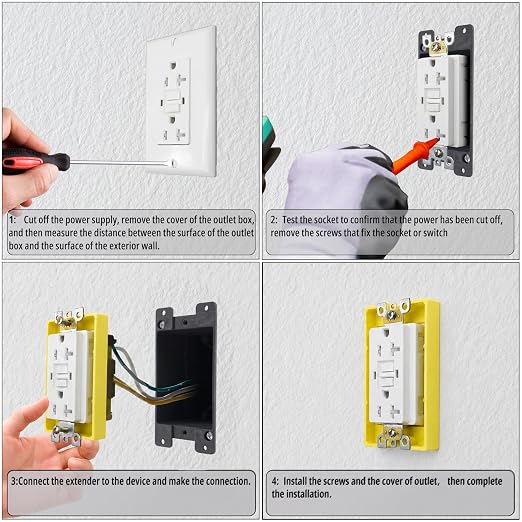 1/4", Single Gang Outlet Box Extender, 1 Pack | Easy to install - Image 4