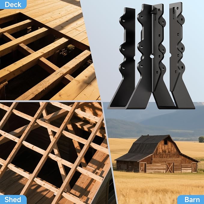 Black 2X8 Joist Hanger Heavy Duty 14 Gauge LU28 Black Face Mount Joist Hangers - Image 4