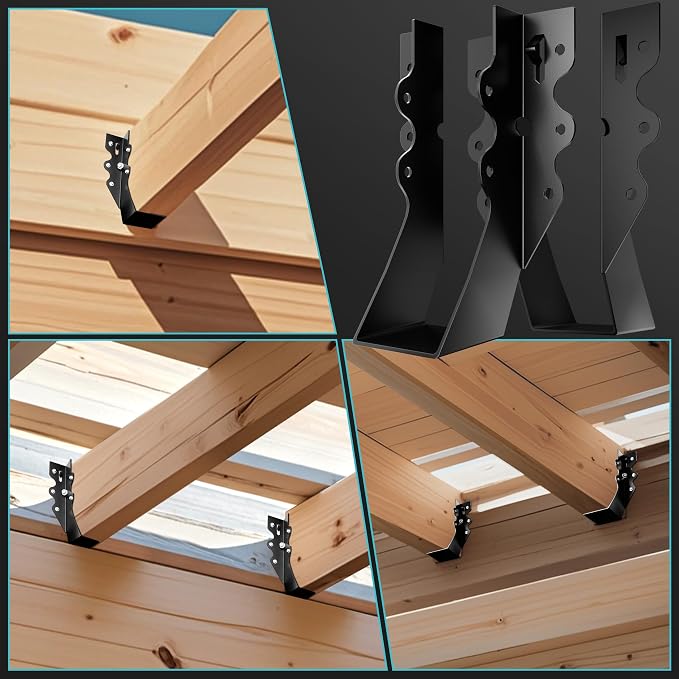 25 Pcs Black 2x6 Joist Hangers for Wood, 18 Gauge Rafter Brackets, face Mount - Image 4