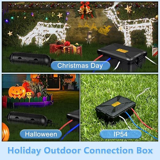 Outdoor Extension Cord Cover, IP54 4PK Small Weatherproof Extension Cord | - Image 2
