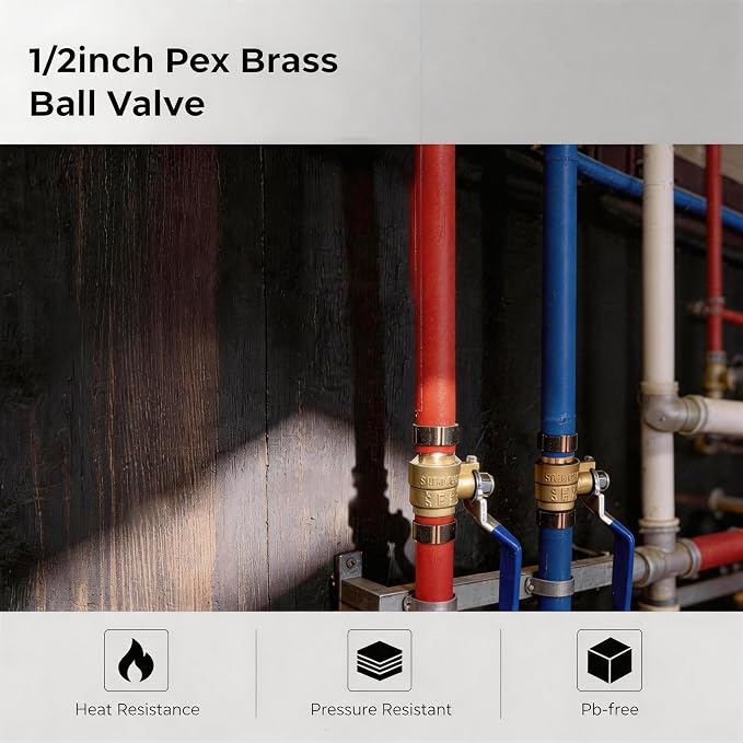 ‌VANCOCO 1/2" PEX Ball Valve 4-Pack - Image 2