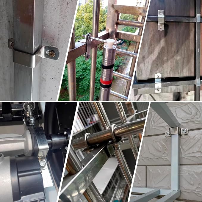 M60x60mm Square Tube Bracket 304 Stainless Steel U Shape Metal Bracket Pipe - Image 6