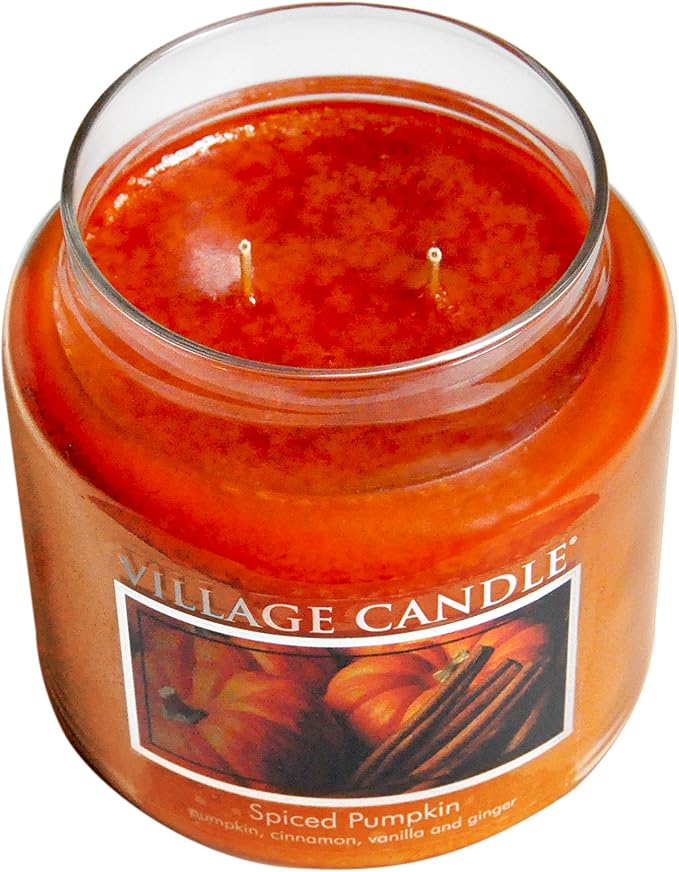 Village Candle Spiced Pumpkin Large Apothecary Jar, Scented Candle, 21.25 oz. - Image 3