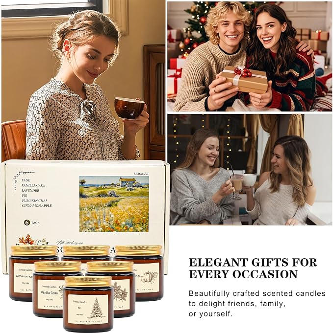 Scented Candles Gift Set for Home, 12 Pack Aromatherapy Soy Candles, 6 - Image 6