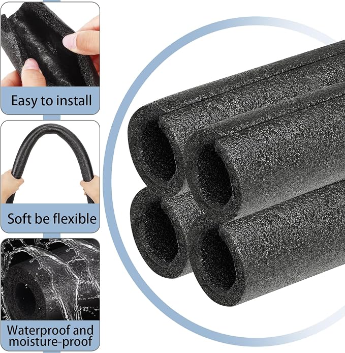 8 Pcs 3.3 Feet Foam Pipe Insulation Foam Tube Insulating Water Pipe Pool Swim - Image 5