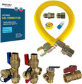 1" OD x 24" x 3/4"MIP x 3/4"FIP Flexible Gas Connector Kit, by PROCURU