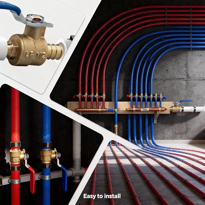‌VANCOCO PEX A Ball Valve 1/2", Lead-Free Brass PEX Shut Off Valve 1/2 inch - Image 4