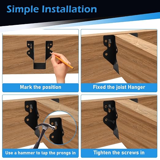 48 Pcs 2"x 4" Joist Hanger|Q235B Carbon Steel | Face Mount Joist - Image 4