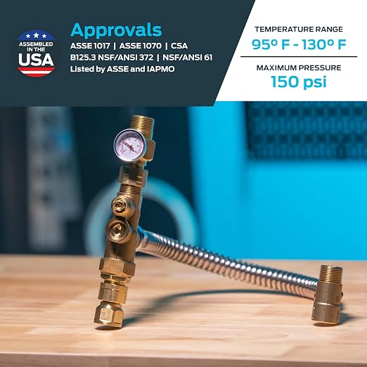 Cash Acme 3/4 Inch Tank Booster Water Heater Thermostatic Mixing Valve - Image 4