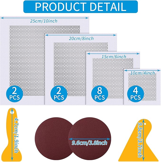 Drywall Repair Kit 20 Pack Aluminum Wall Repair Patch Kit, 2/4/6/8 inch Fiber - Image 2