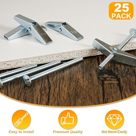 3/16 Heavy Duty Drywall Anchors, Dry Wall Anchors and Screws Kit, Butterfly - Image 2