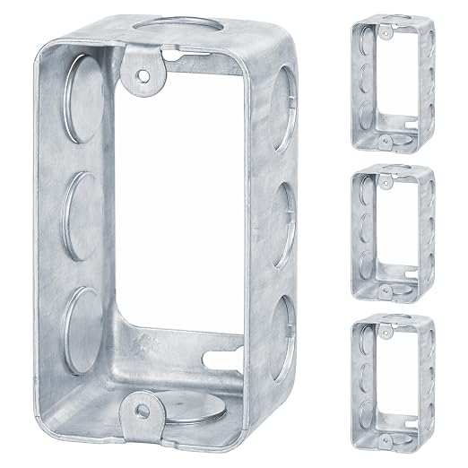 4 Pack - 4x2” Rectangle Steel Outlet Box Extension Ring| 1-1/2" Deep Box by OhLectric