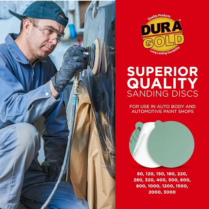Dura-Gold Premium 800, 3000 Grit 6" Green Film PSA Sanding Discs, 5 Each - Image 5