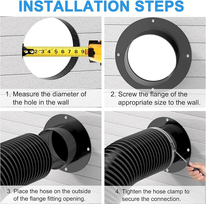 Hon&Guan 5 Inch Duct Connector, Plastic 5 Inch Dust Collection Fittings Duct - Image 3
