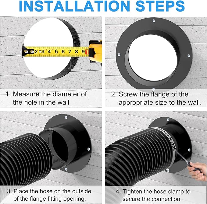 Hon&Guan 4 Flange, Dust Collection Fittings Dryer Vent Wall Plate Collection - Image 3