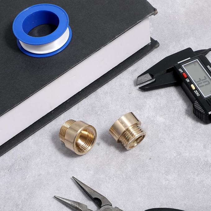2 Packs 1/2 Male to Female Brass Fittings, Brass Pipe Fitting Adapter G Adapter - Image 6