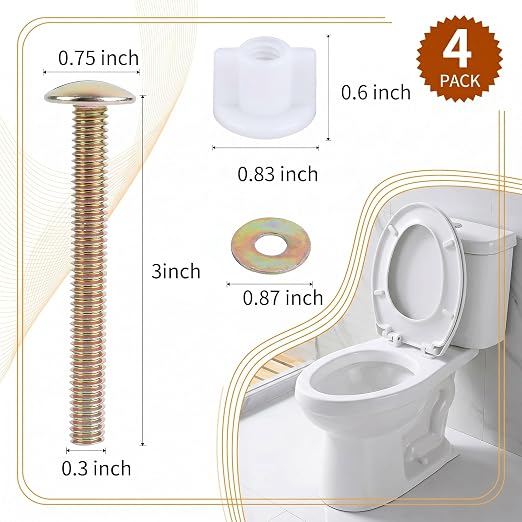 A.I.FORCE Toilet Seat Screws, Toilet Seat Bolts, Hinge Bolts & Nuts - Image 2