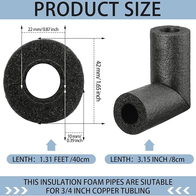 8 Pack Foam Pipe Insulation - Image 2