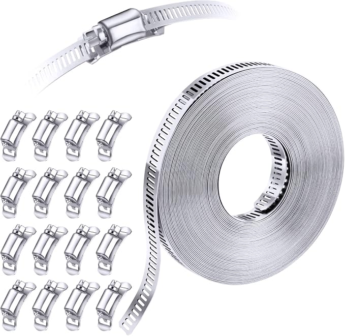Stainless Steel Worm Gear Hose Clamp Assortment Kit, Cut-To-Fit | DIY 35FT - Image 6