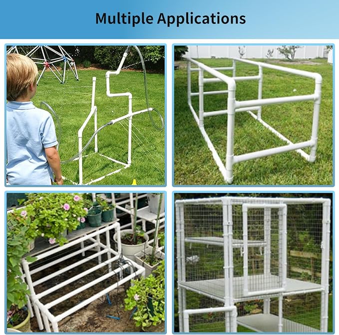 LESSO 1-1/4" PVC Tee Fittings, Elbow Connectors Adapter, DIY Build Shelves - Image 6