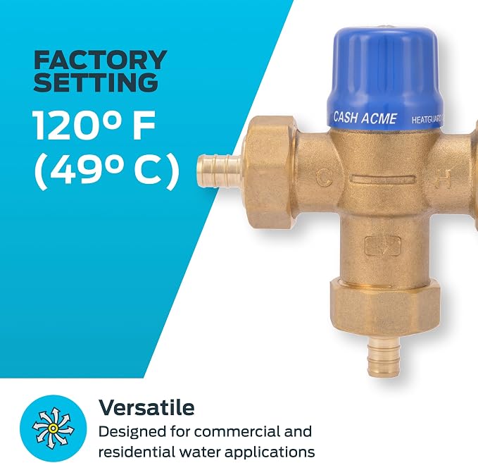 Cash Acme 1/2 Inch HG110 Crimp Thermostatic Mixing Valve - Image 3