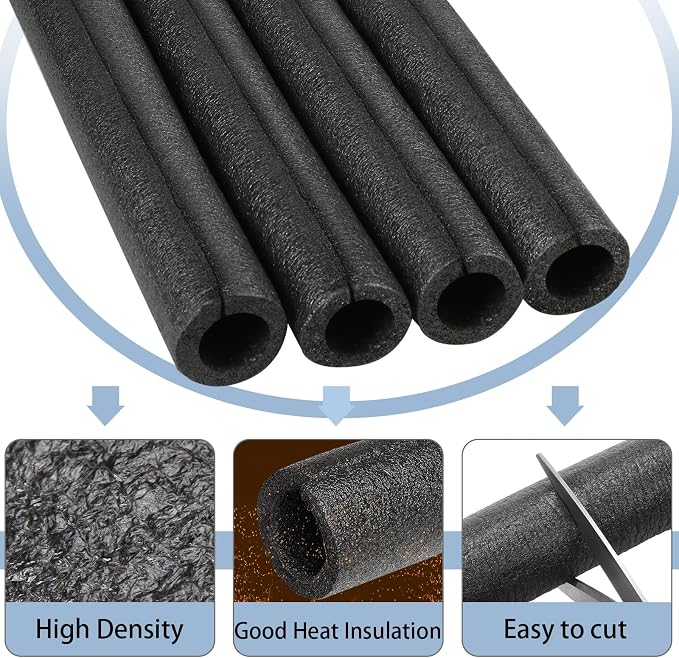 8 Pcs 3.3 Feet Foam Pipe Insulation Foam Tube Insulating Water Pipe Pool Swim - Image 6