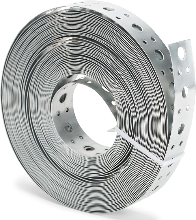 Galvanized Metal Strap 1-Inch x 50Feet, 23-Gauge Pipe Hanger Strap Metal by AxiSculpt