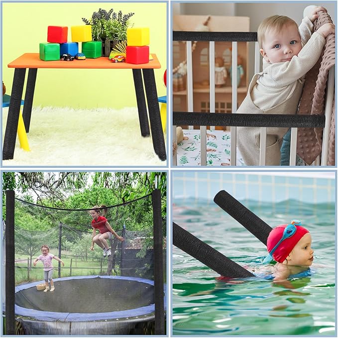 12 Pcs 3.3 Feet Pipe Insulation Foam Tube Black Pool Noodles, 1 Inch | Pre-slit - Image 3