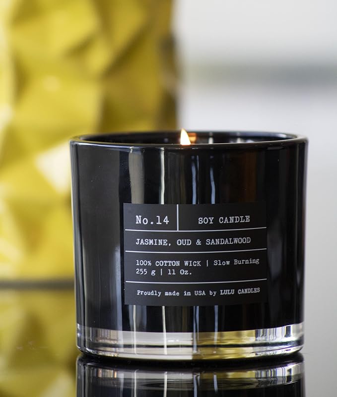 Lulu Candles Jasmine, Oud & Sandalwood Soy Blend Jar Candle, 11 Oz. | Luxury - Image 3