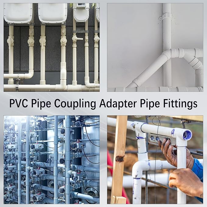 White PVC Pipe Coupling Adapter, 1 inch Socket x Socket, Sch40 PVC Coupling - Image 7