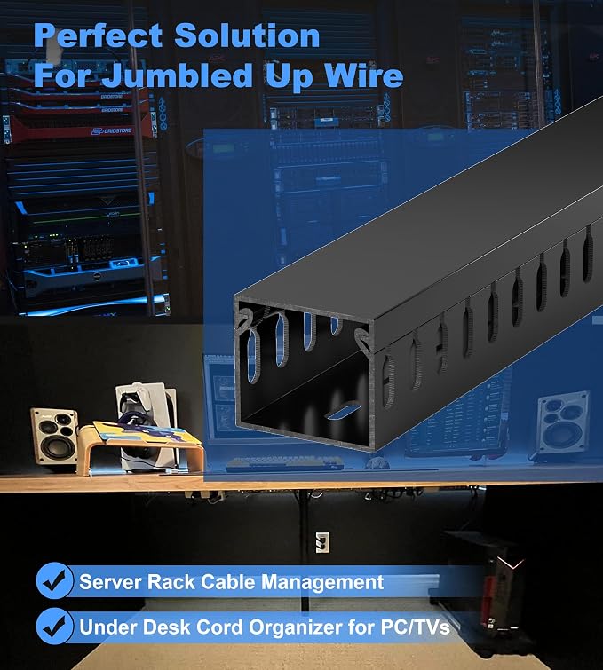1.4"H x 1.6"W Cable Raceway, 99in Under Desk Wire Management Channel, 16.5in - Image 4