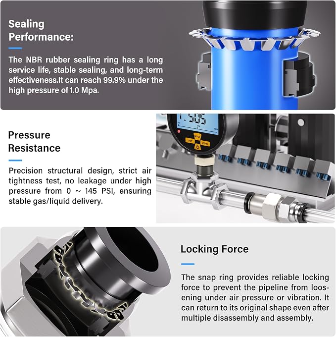 TAILONZ PNEUMATIC Male Straight 1/4 Inch Tube OD x 1/4 Inch NPT Thread Push to - Image 4