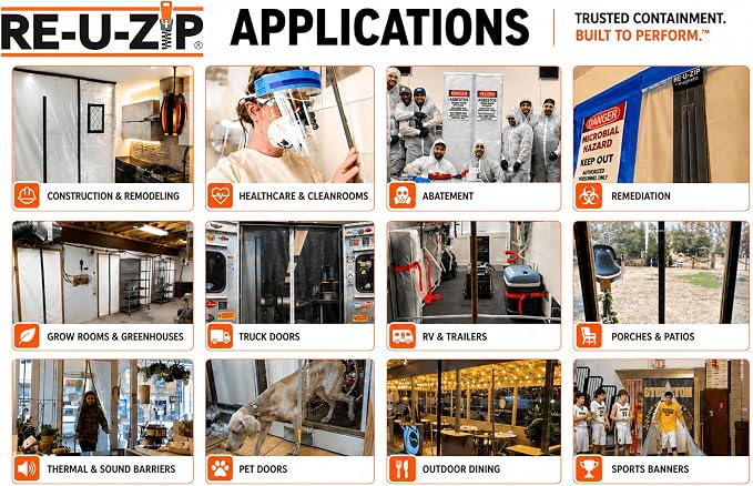 RE-U-Zip Reusable Dust Barrier Zipper, Replaceable & Lockable, Cost-Effective - Image 5