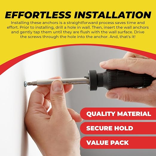 Qualihome Drywall Anchors and Screws Kit – 50 Anchors & 50 Screws - Image 7