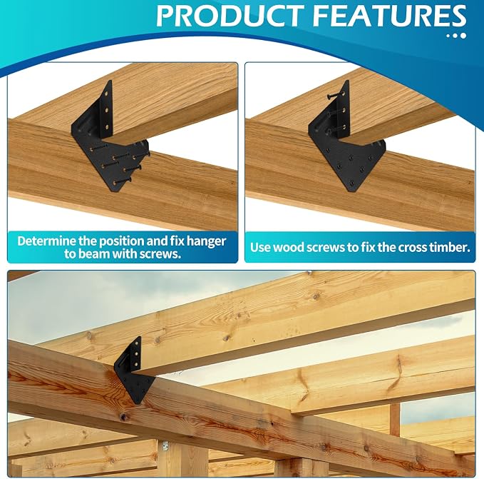 Hurricane Ties 48 Pack, Hurricane Straps, Rafter Brackets | Black Powder - Image 6