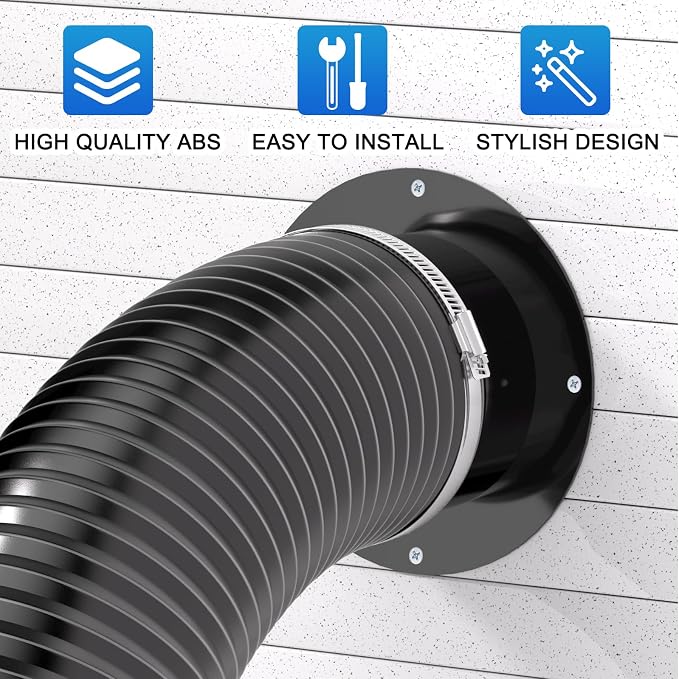 Hon&Guan 4 Inch Duct Connector, 4 Inch Duct Connector Flange Dryer Vent - Image 2